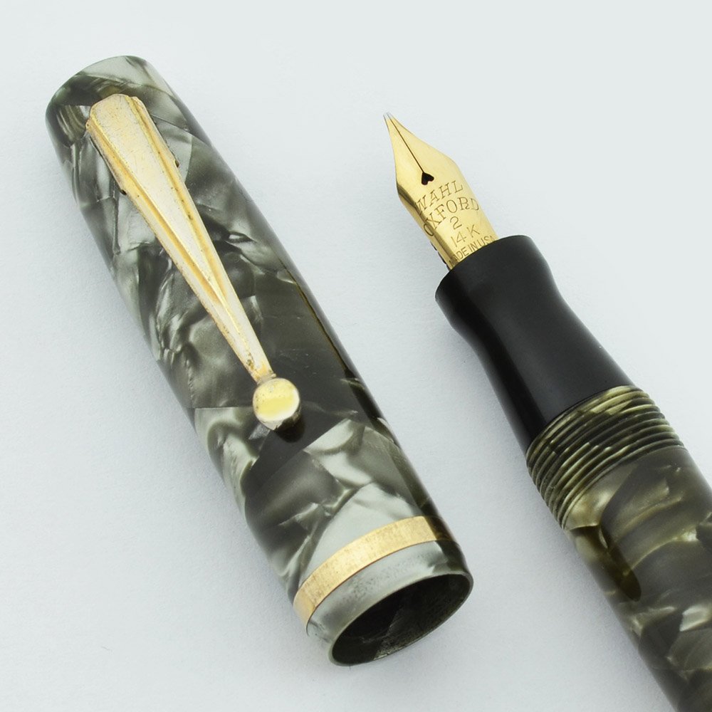 Wahl Oxford Fountain Pen - Grey Marble, Flexible Wahl Oxford 2 Nib
